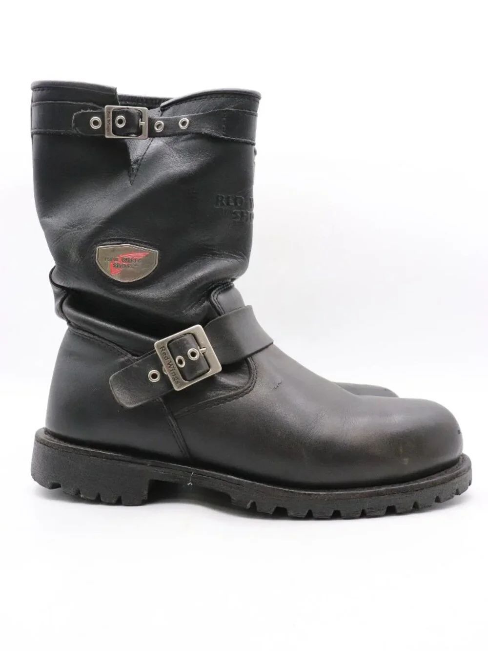 Red Wing Engineer Boots 988 Men's Size 11.5 D Steel Toe Vibram Black Leather